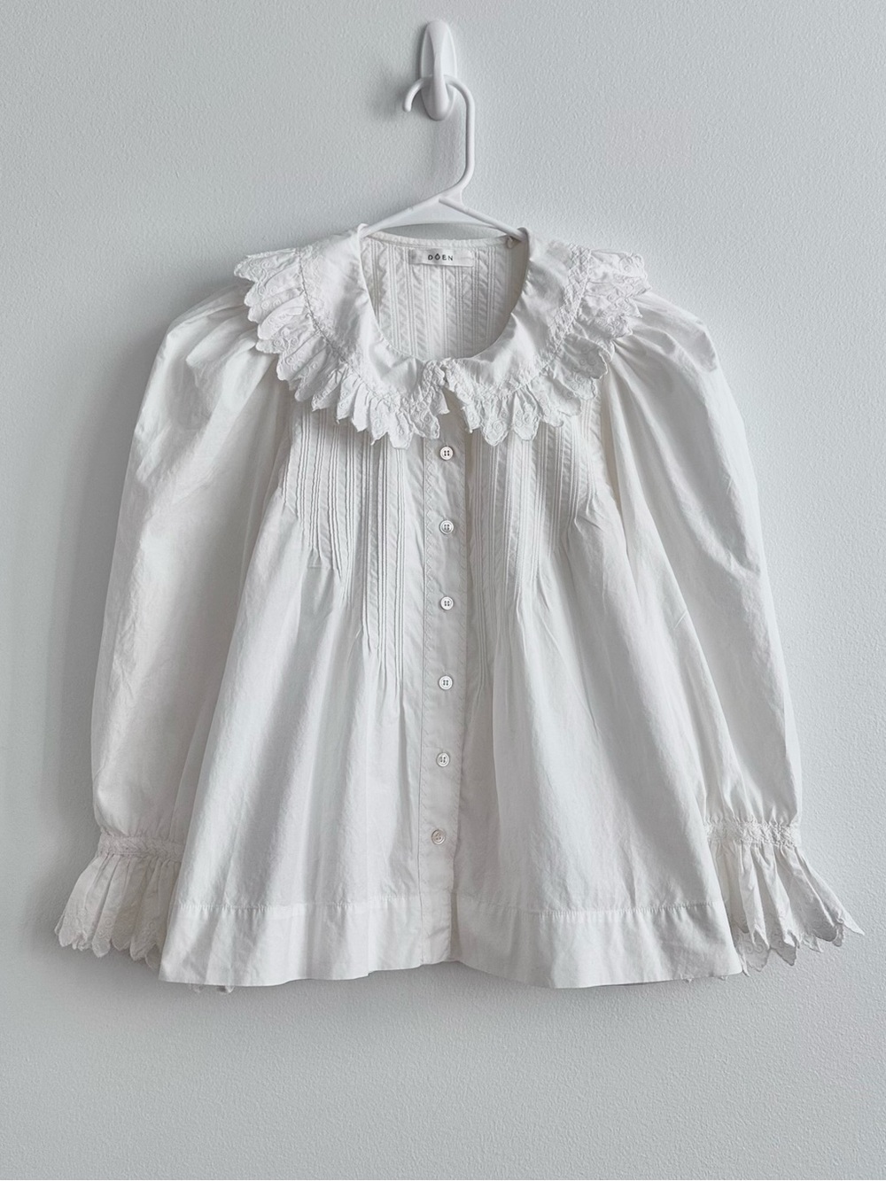 Doen Hickory 3/4 Sleeve Blouse White Size XS